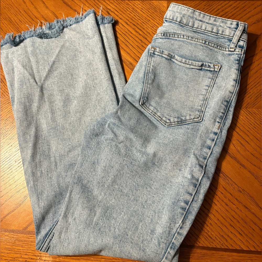 Old Navy Light acid wash flare jeans higher high rise secret smooth pockets 6